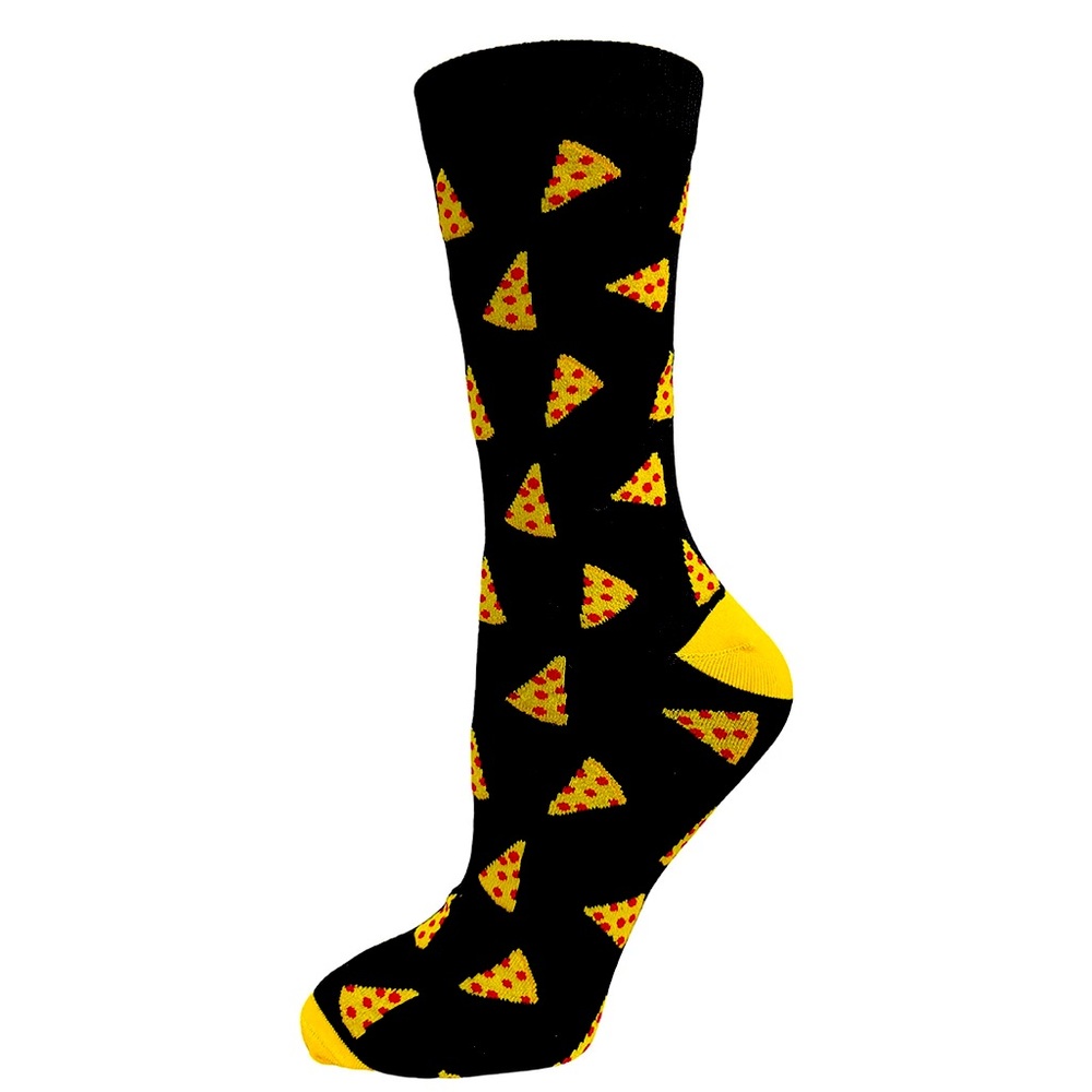 Pizza Socks Black and Yellow